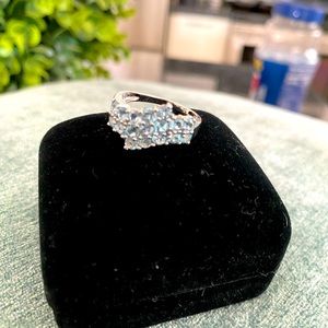 Blue topaz cluster ring